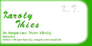 karoly thies business card